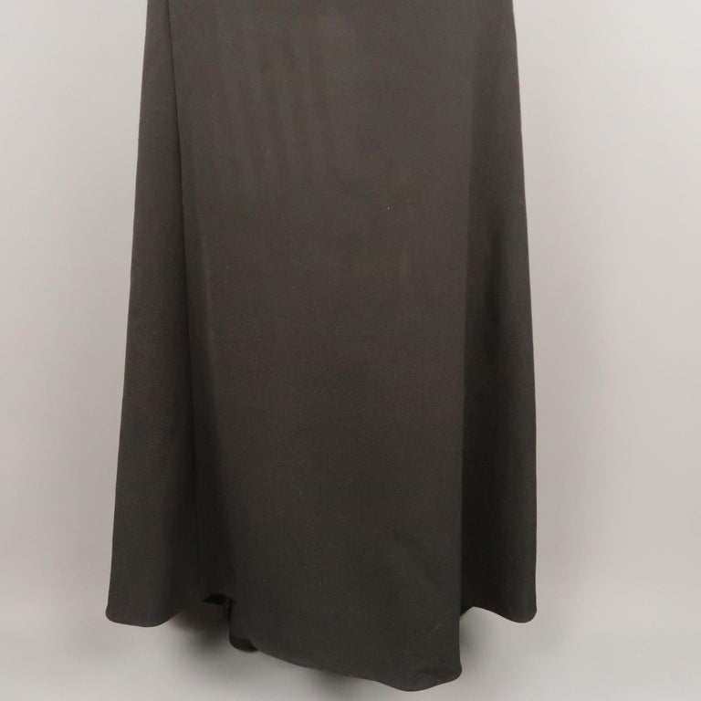 RALPH LAUREN Size 10 Black Faille Ruffled Back Evening Skirt For Sale ...