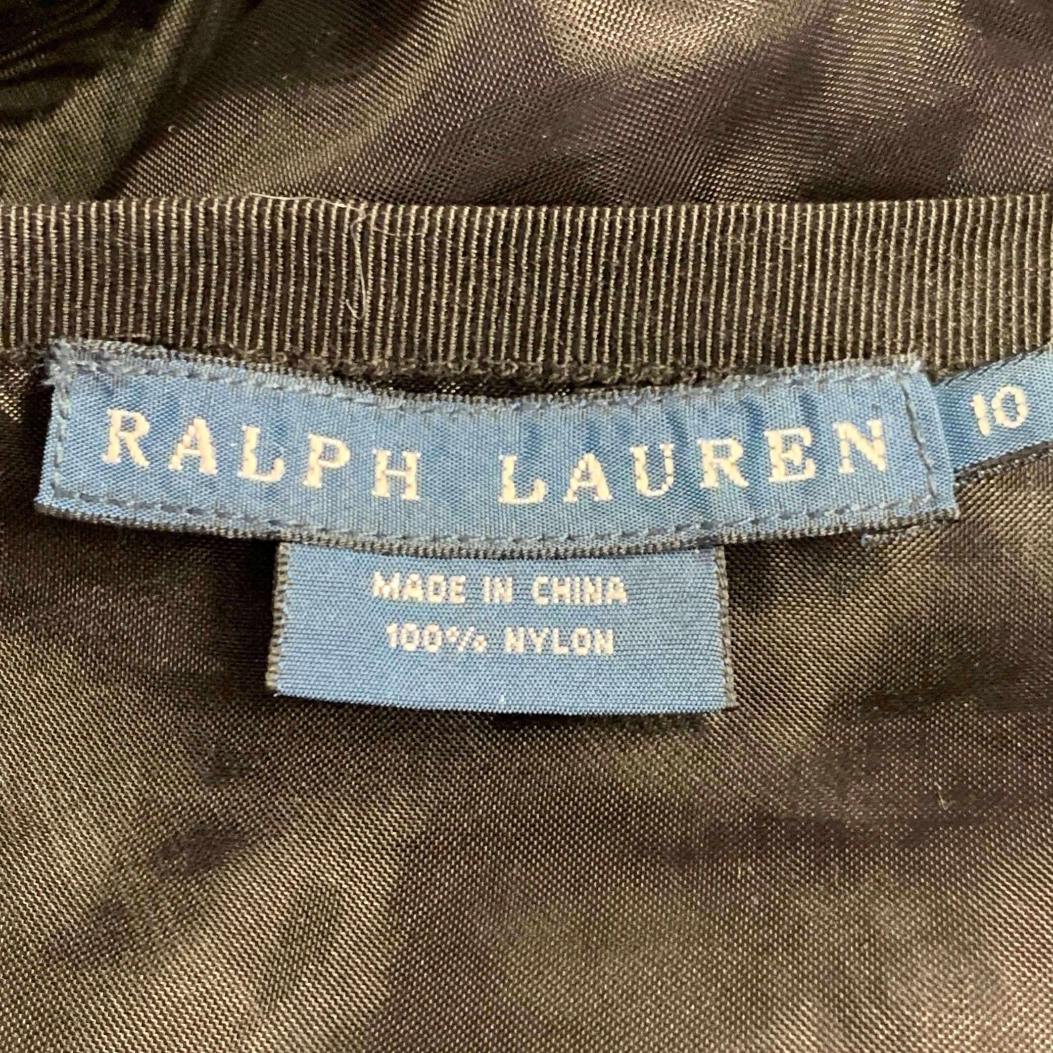 RALPH LAUREN Size 10 Black Nylon See Through Skirt In Excellent Condition In San Francisco, CA