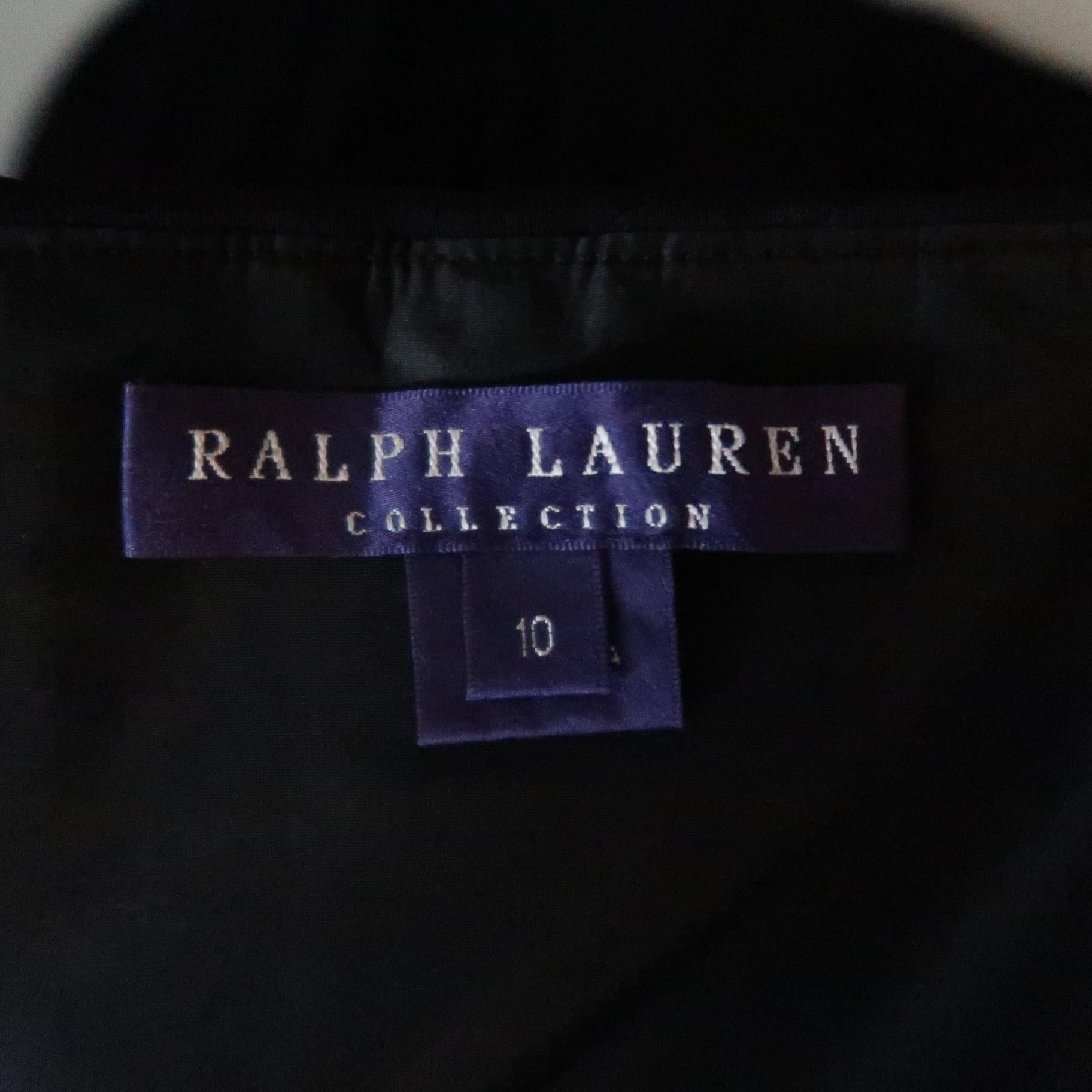 Women's RALPH LAUREN Size 10 Black Viscose Ruched Bustier Strapless Gown