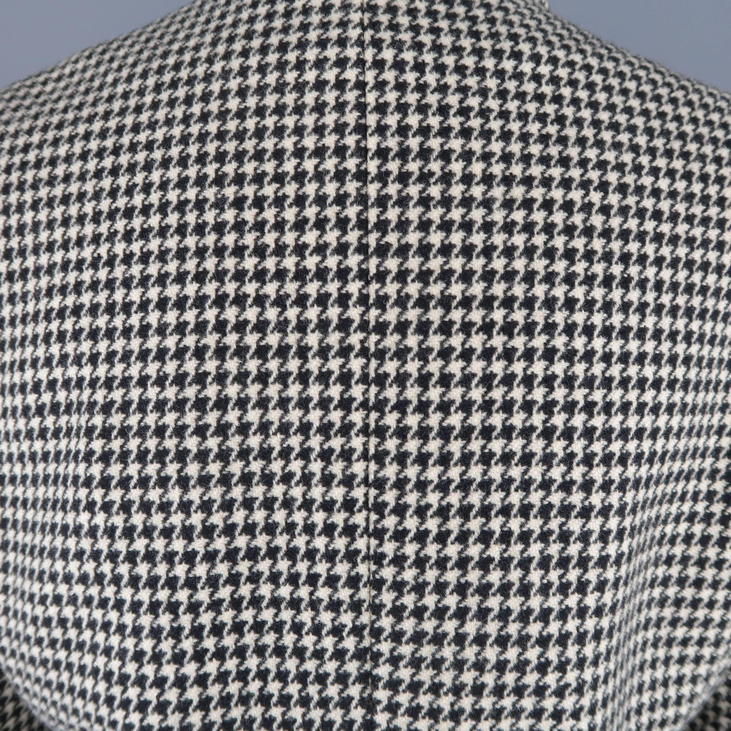 Ralph Lauren Cream and Black Houndstooth Wool / Cashmere Cropped Jacket 1