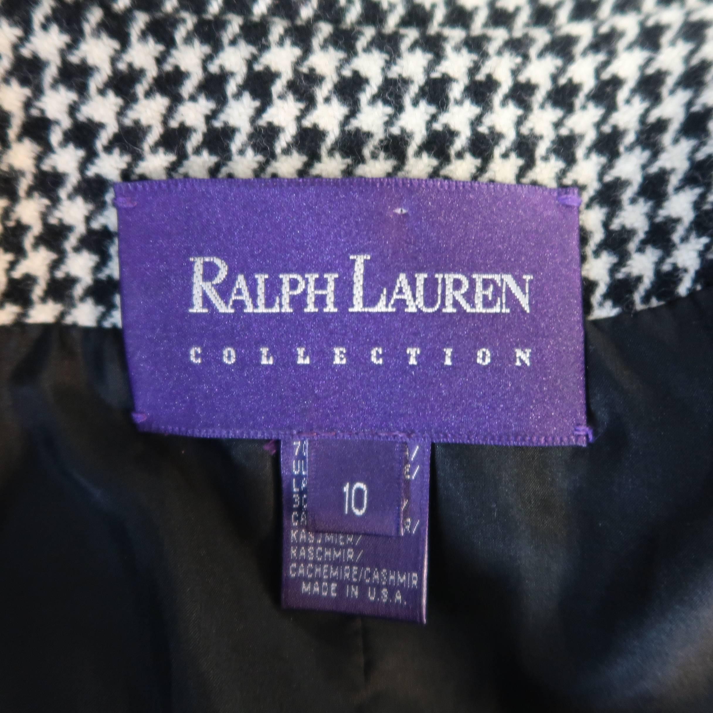 Ralph Lauren Cream and Black Houndstooth Wool / Cashmere Cropped Jacket 2