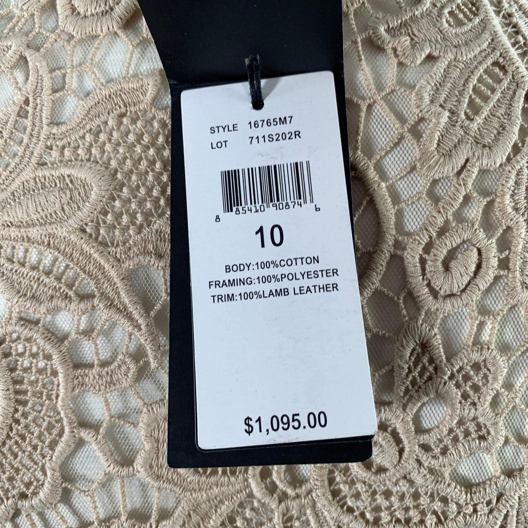 De las mujeres RALPH LAUREN Talla 10 Abrigo abierto de algodón caqui con encaje en venta