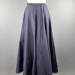 RALPH LAUREN Size 10 Navy Beaded Silk Taffeta Ball Skirt