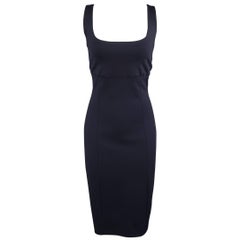 RALPH LAUREN Robe fourreau sans manches Jersery en laine mélangée bleu marine taille 10