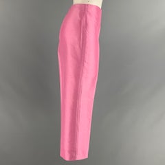 RALPH LAUREN Size 10 Pink Silk Cropped Dress Pants