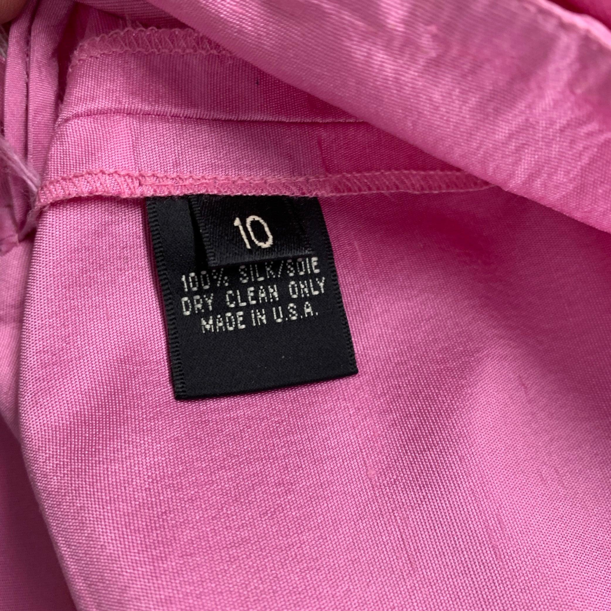 RALPH LAUREN Size 10 Pink Silk Cropped Dress Pants 1