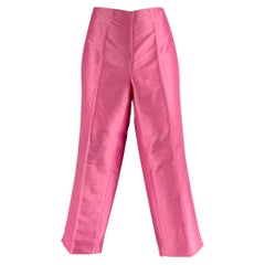 RALPH LAUREN Size 10 Pink Silk Cropped Dress Pants