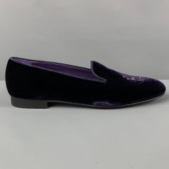 RALPH LAUREN Size 10 Purple Silver Velvet Embroidered Ulah Flats