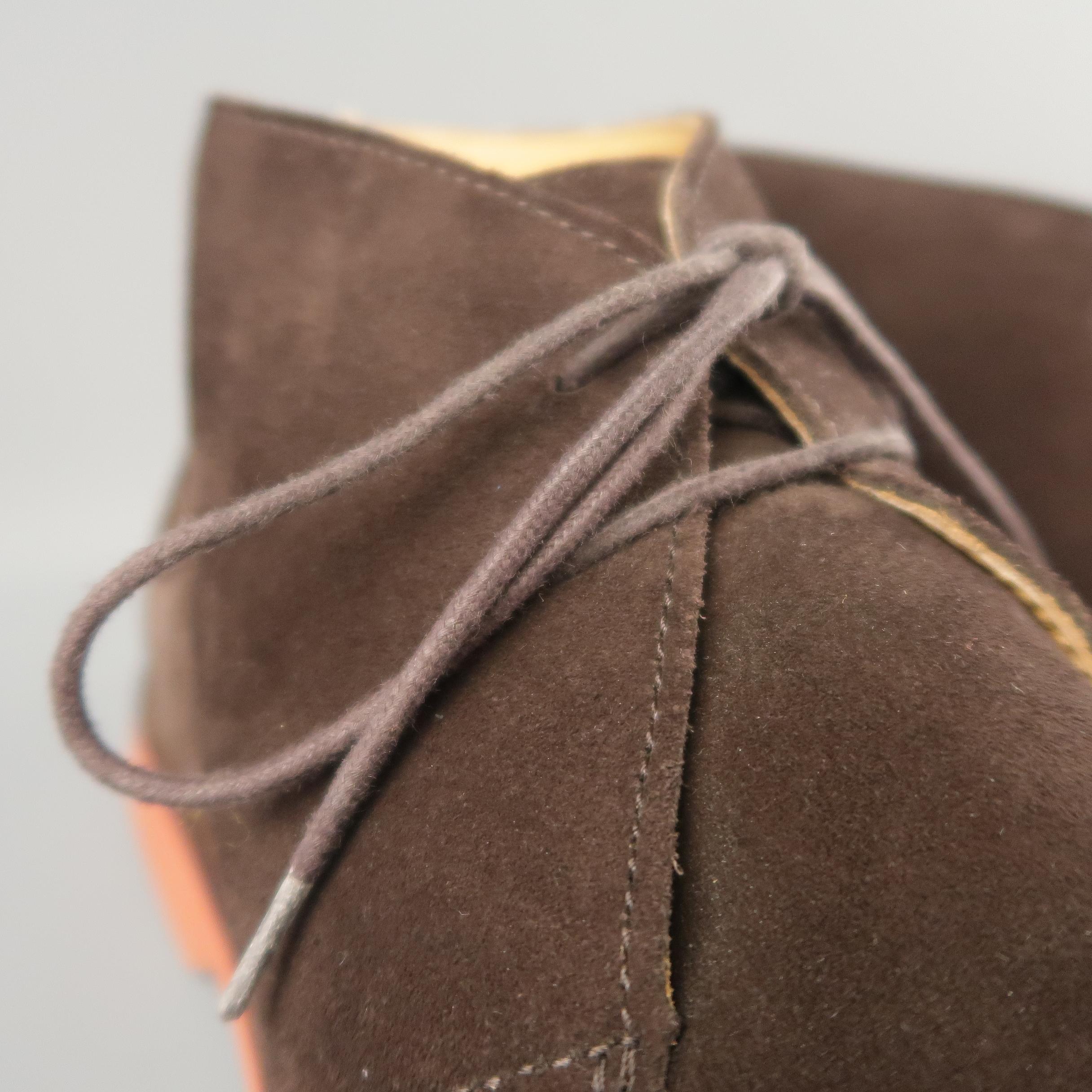 Men's RALPH LAUREN Size 11 Brown Solid Suede Lace Up Boots