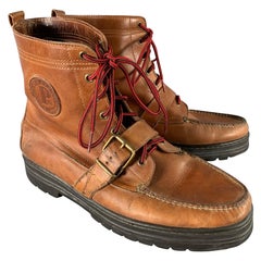 RALPH LAUREN Size 13 Brown Red Leather Boots