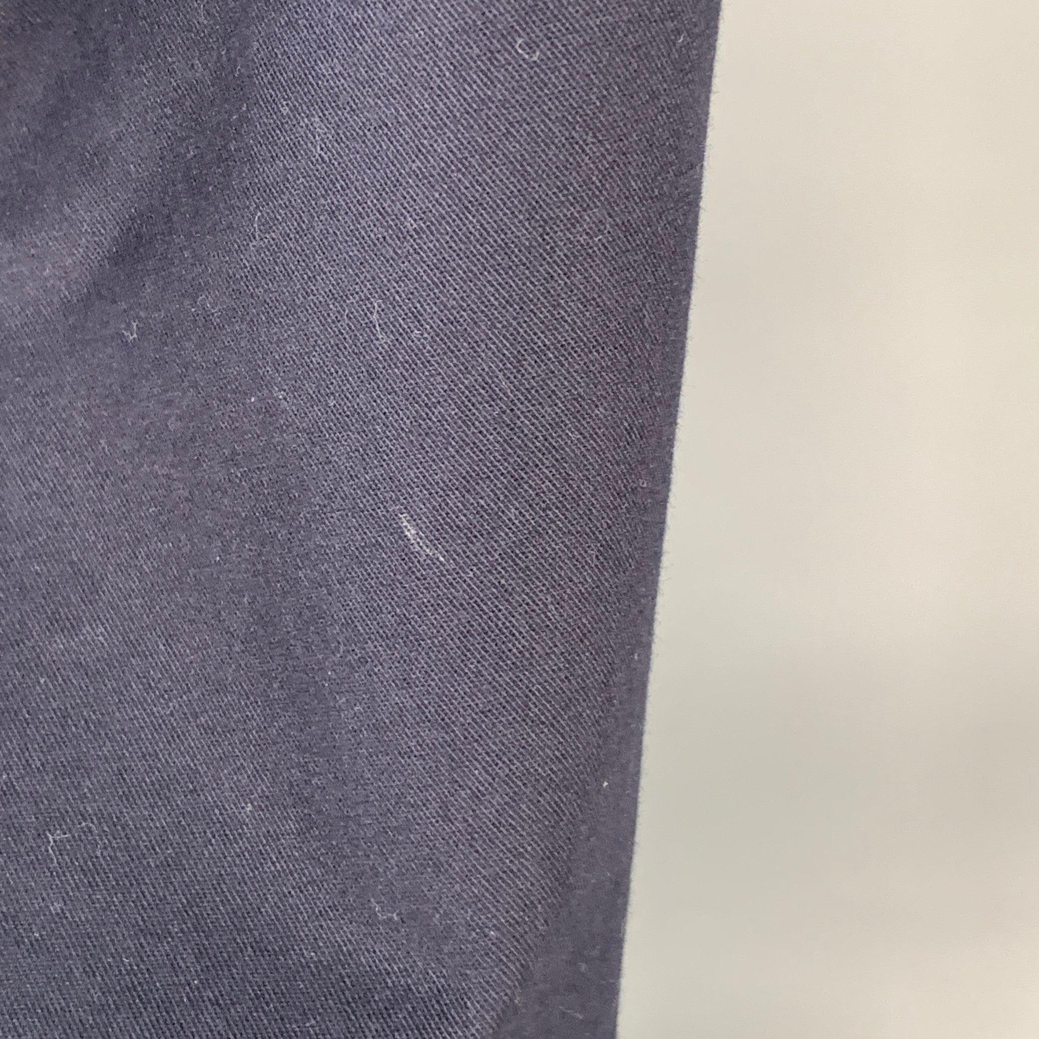Black RALPH LAUREN Size 28 Navy Cotton Blend Slim Straight Zip Fly Dress Pants For Sale