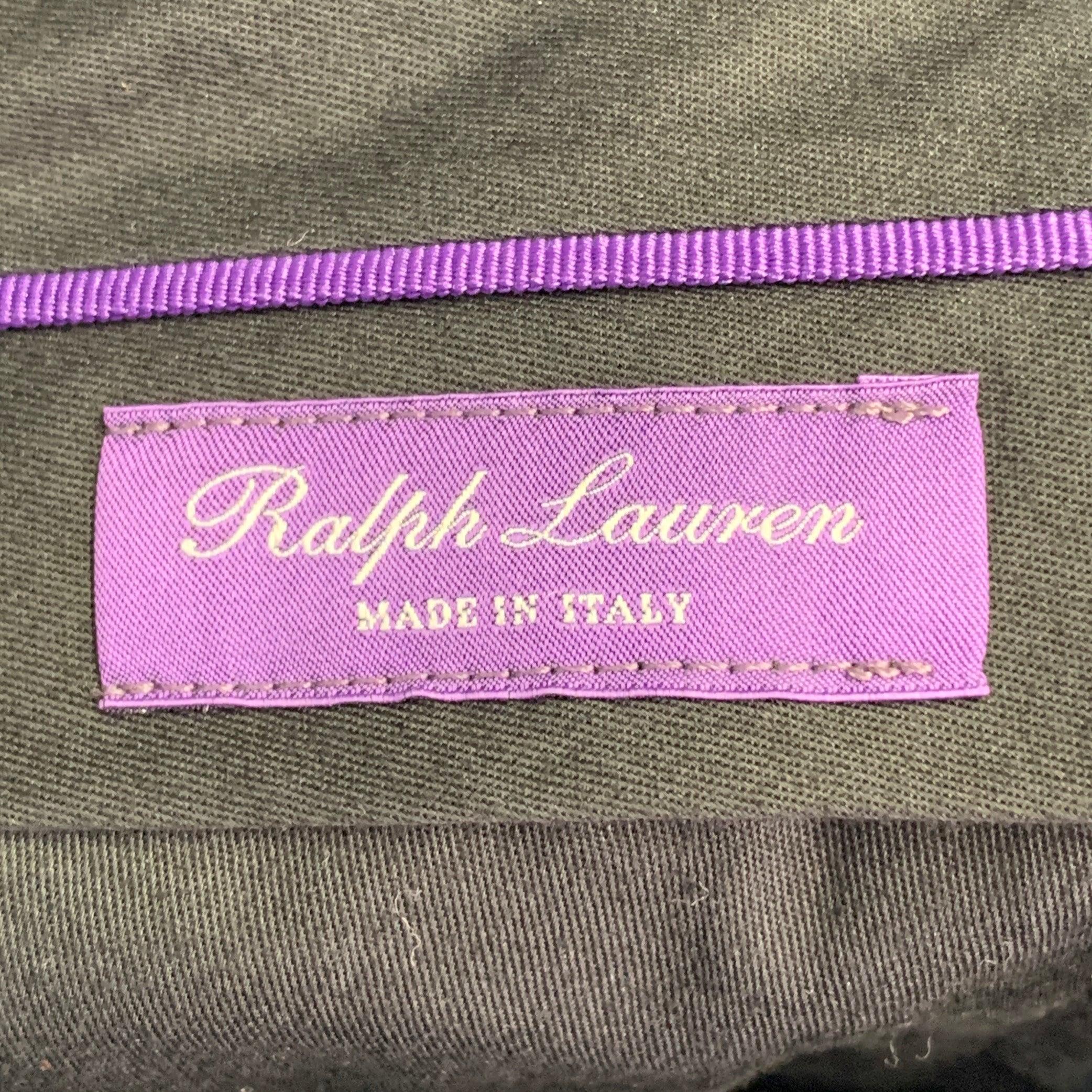 RALPH LAUREN Size 28 Navy Cotton Blend Slim Straight Zip Fly Dress Pants In Good Condition For Sale In San Francisco, CA