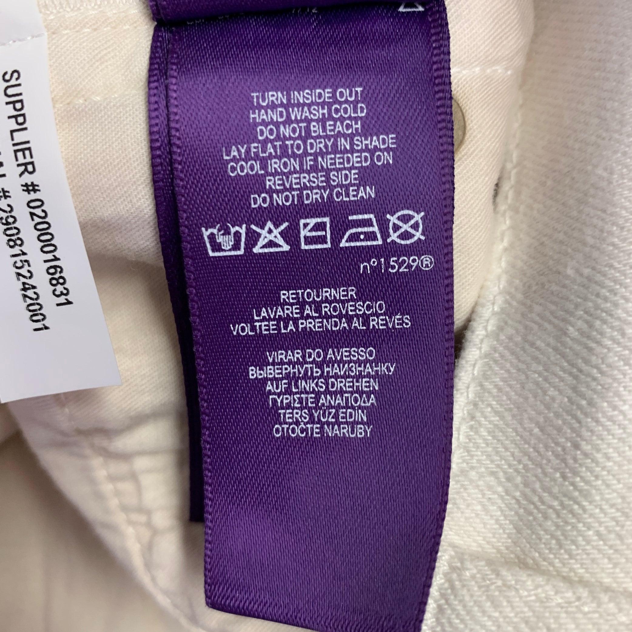RALPH LAUREN Size 29 White Twill Cotton Blend Bootcut Five Pockets Jeans For Sale 6