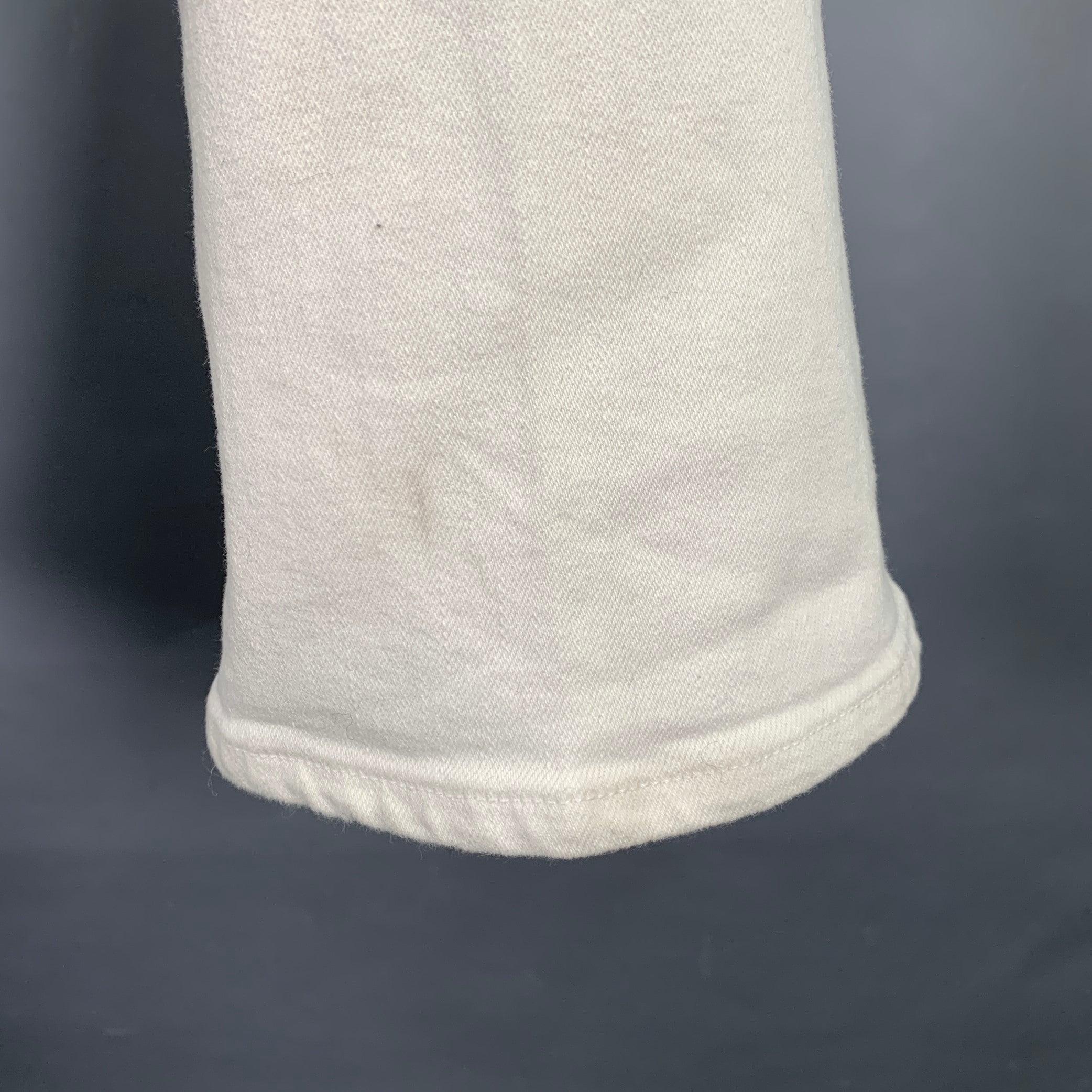 RALPH LAUREN Size 29 White Twill Cotton Blend Bootcut Five Pockets Jeans For Sale 1