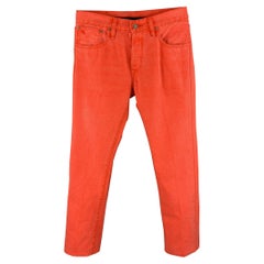 RALPH LAUREN Size 30 Orange Denim Button Fly Jeans