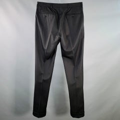 RALPH LAUREN Size 32 Black Twill Wool Straight Dress Pants