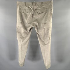 RALPH LAUREN Size 34 Gray Heather Wool Blend Cargo Dress Pants