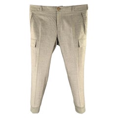 RALPH LAUREN Size 34 Gray Heather Wool Blend Cargo Dress Pants