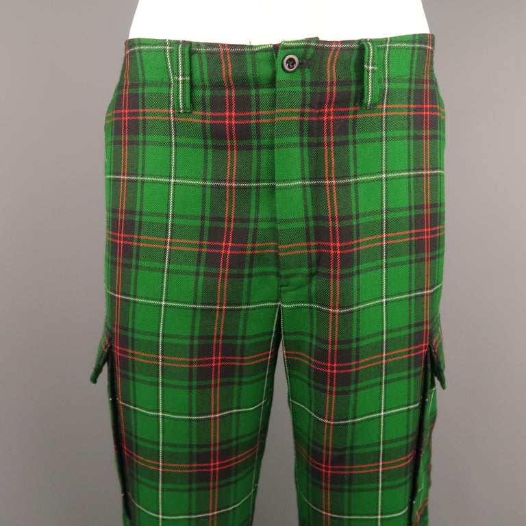 red and green plaid pants