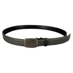 RALPH LAUREN Size 36 Black Leather Sterling Silver Belt