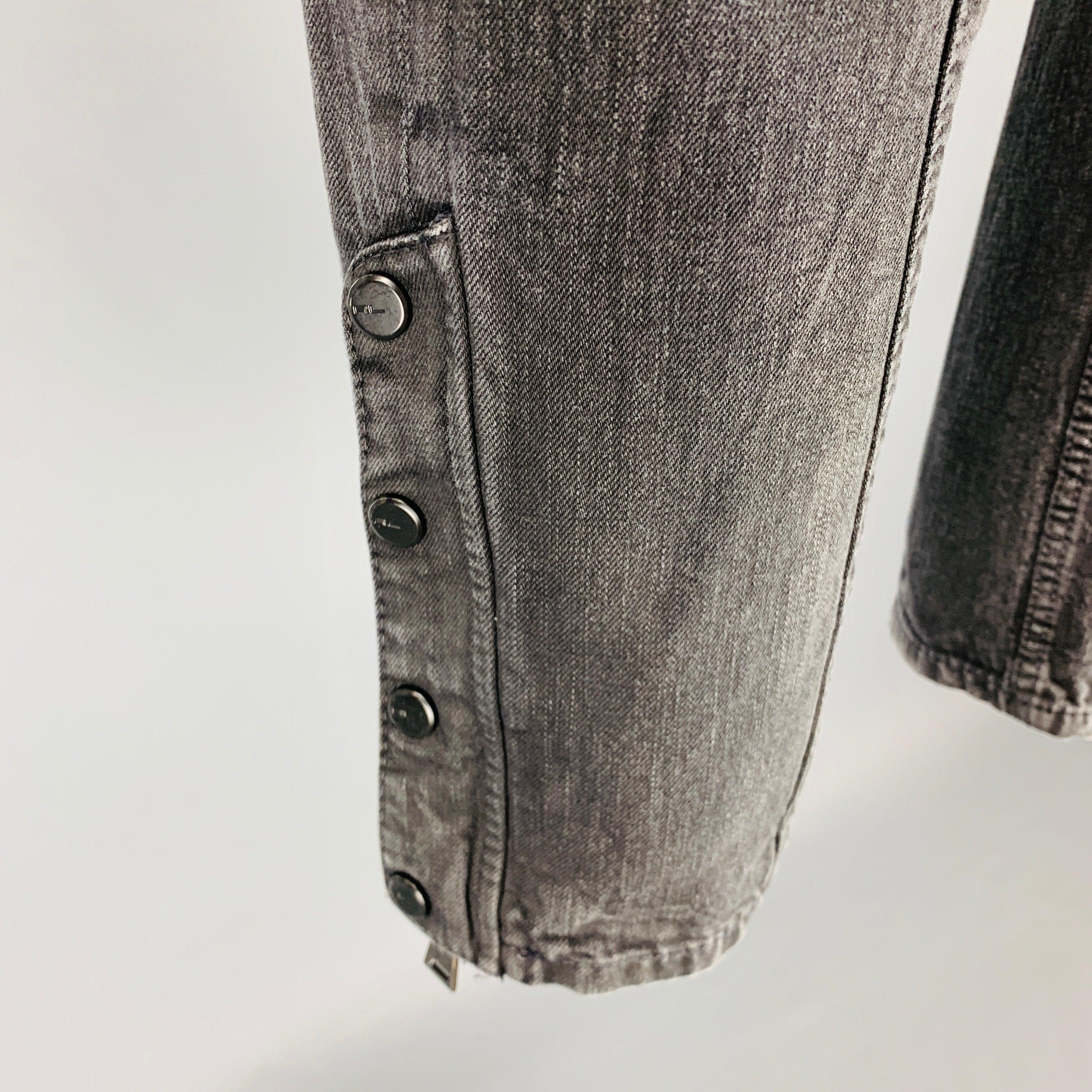 RALPH LAUREN Taille 36 Denim noir délavé Jeans multi-poches Excellent état - En vente à San Francisco, CA