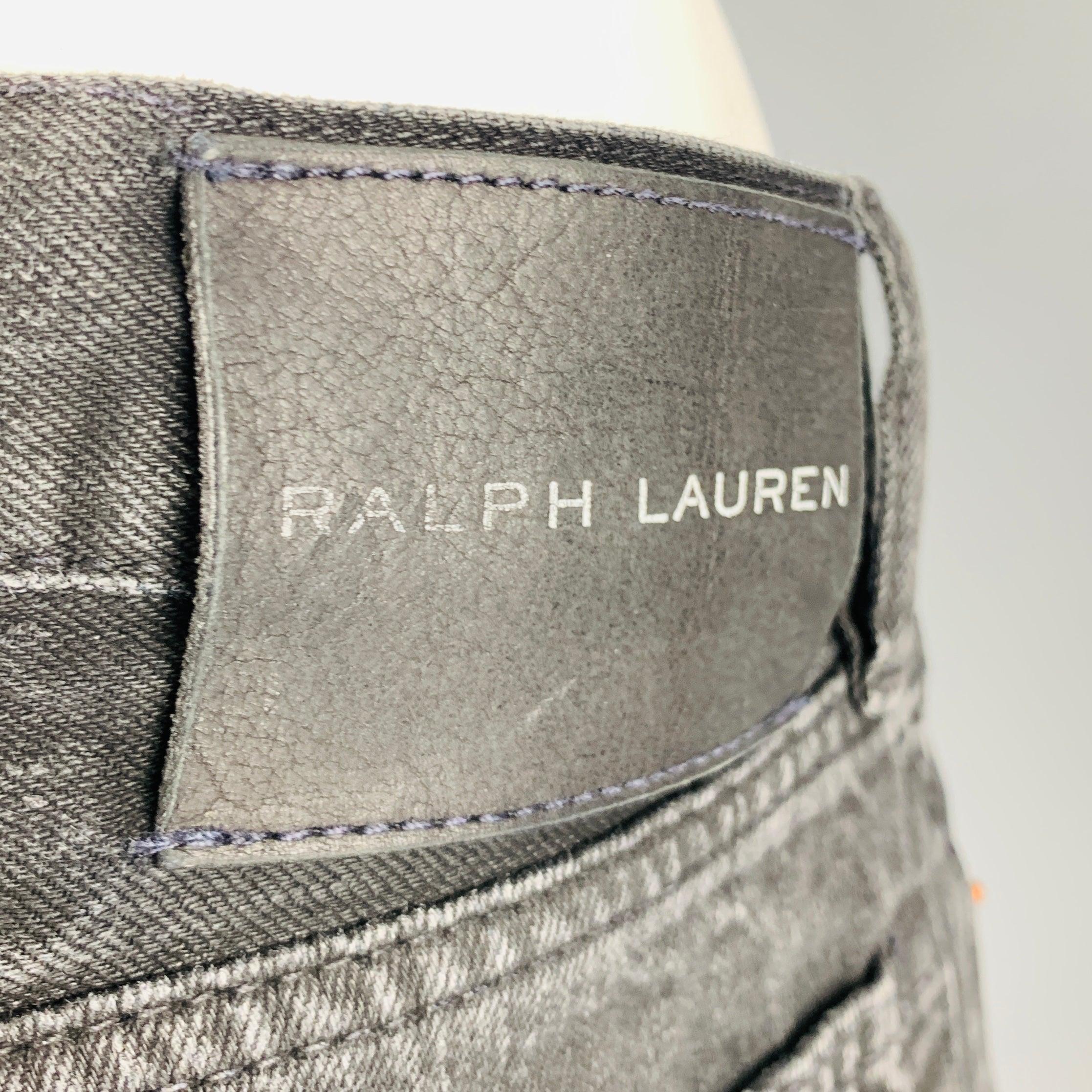 RALPH LAUREN Taille 36 Denim noir délavé Jeans multi-poches en vente 1