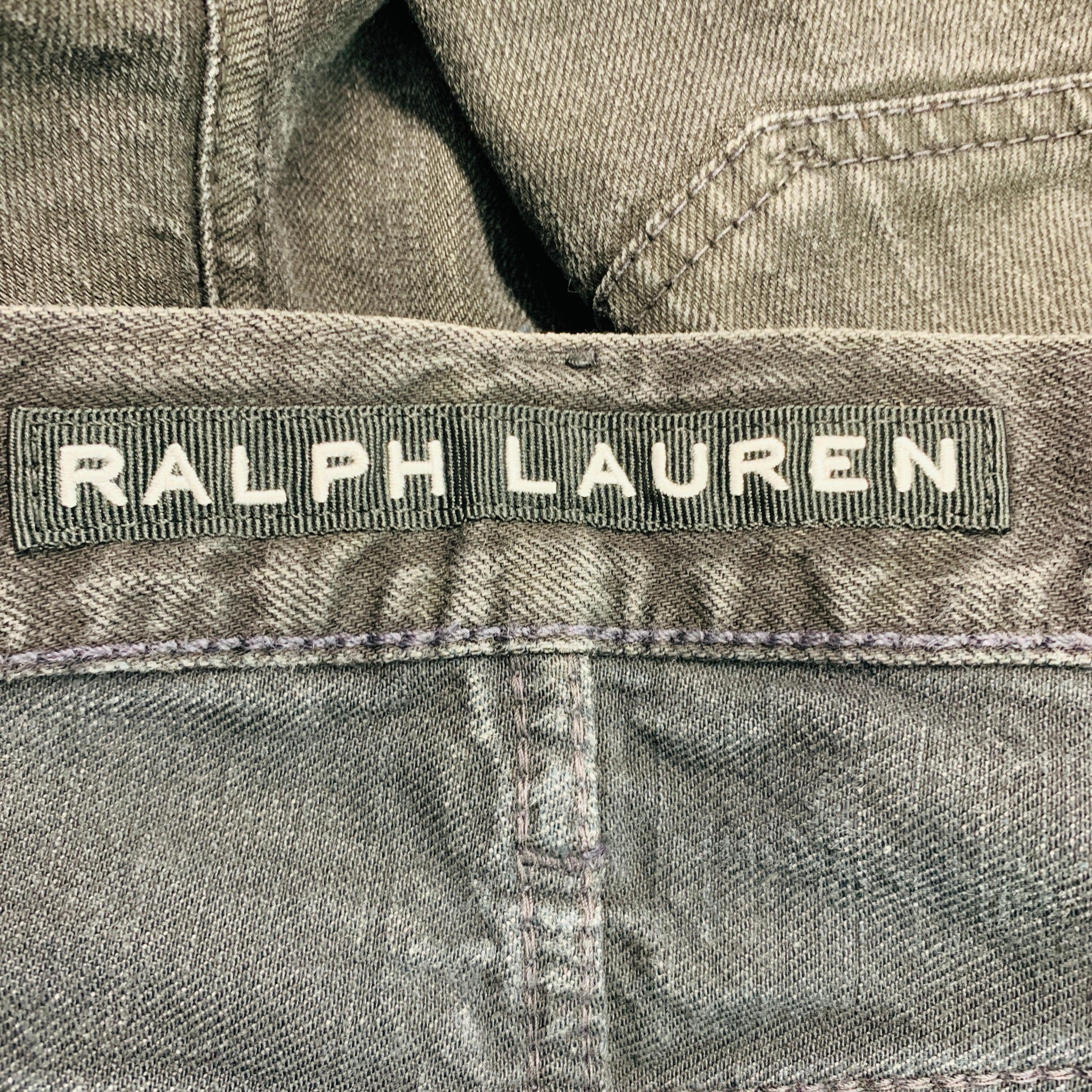 RALPH LAUREN Taille 36 Denim noir délavé Jeans multi-poches en vente 2