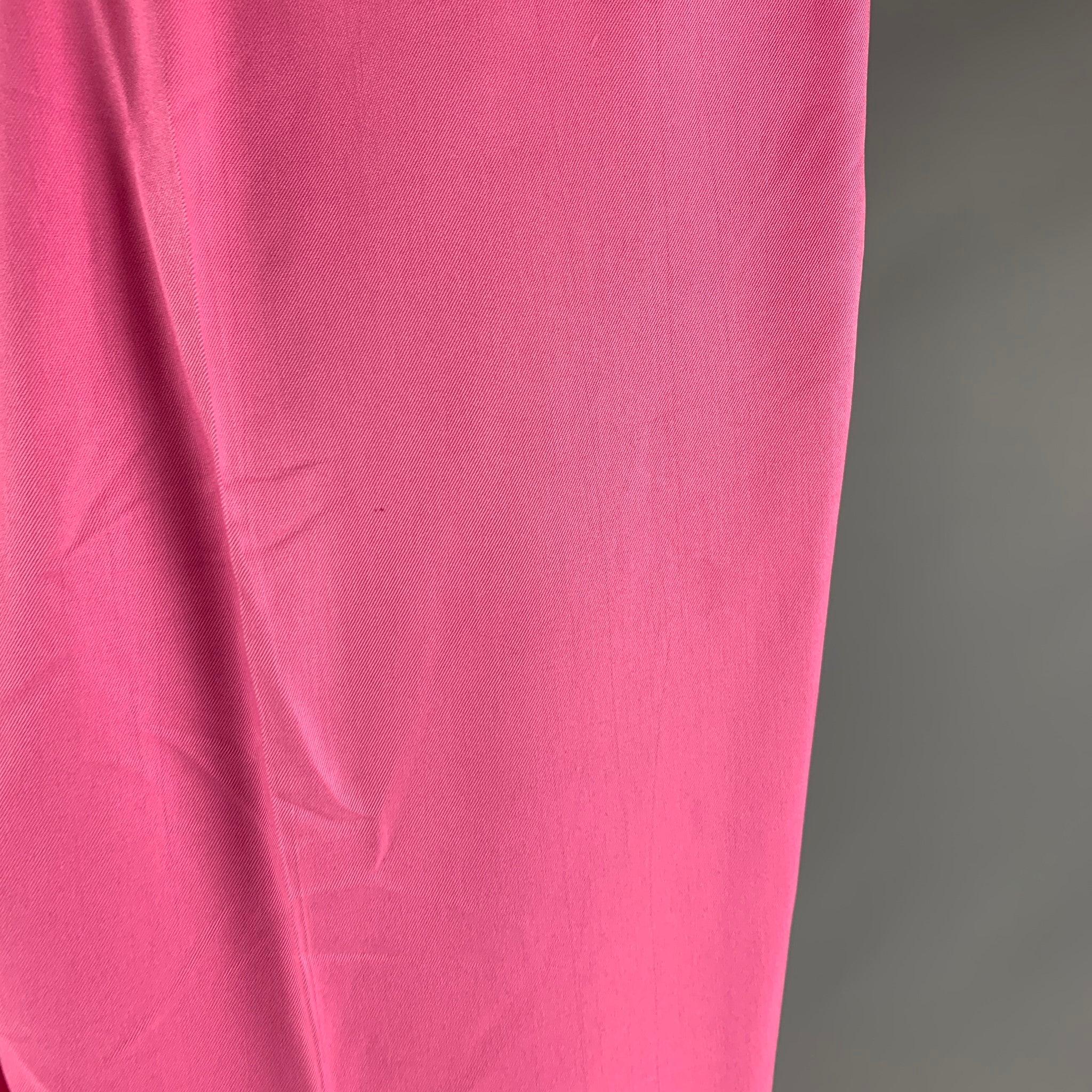RALPH LAUREN Taille 36 - Robe plissée en soie rose Pour hommes en vente