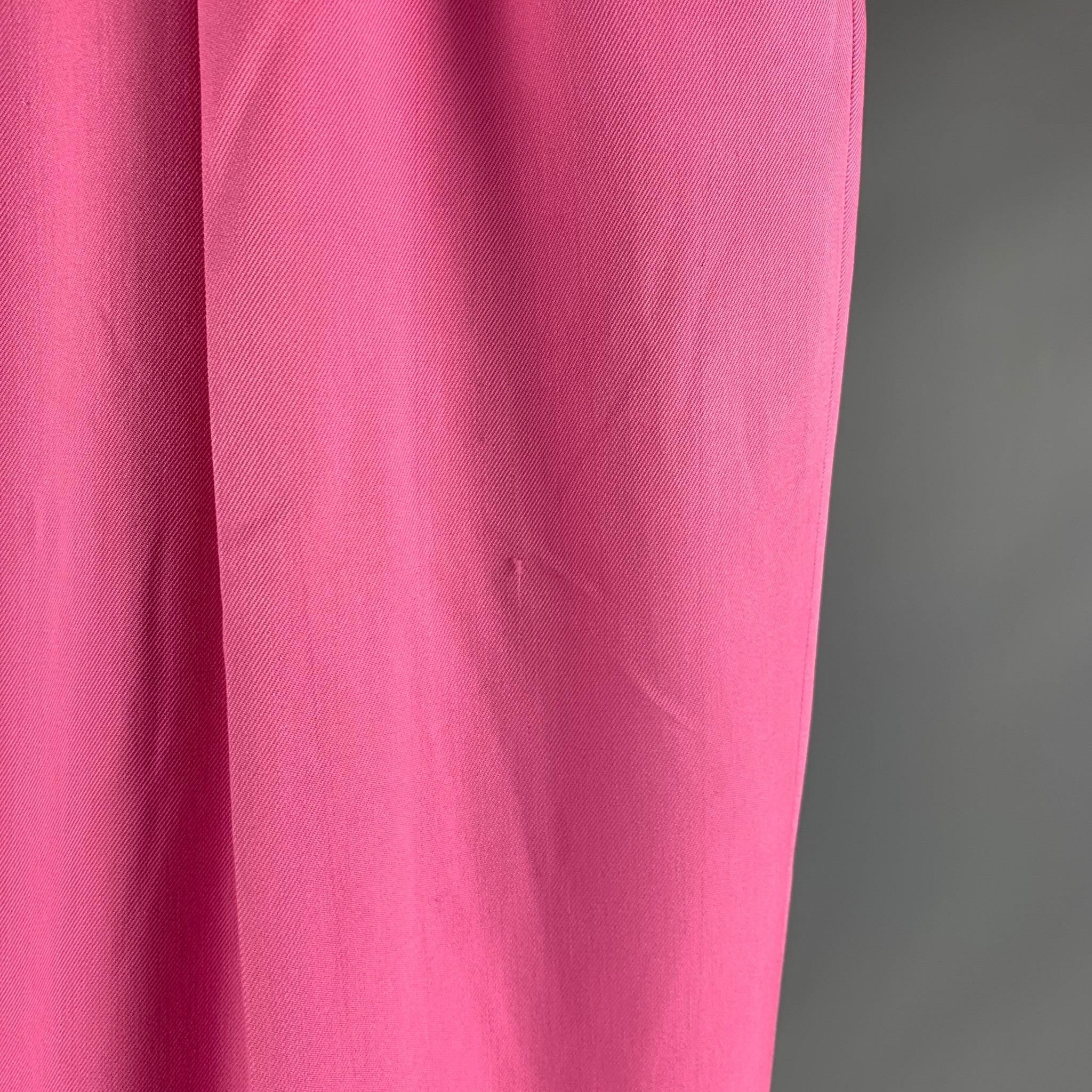 RALPH LAUREN Taille 36 - Robe plissée en soie rose en vente 1