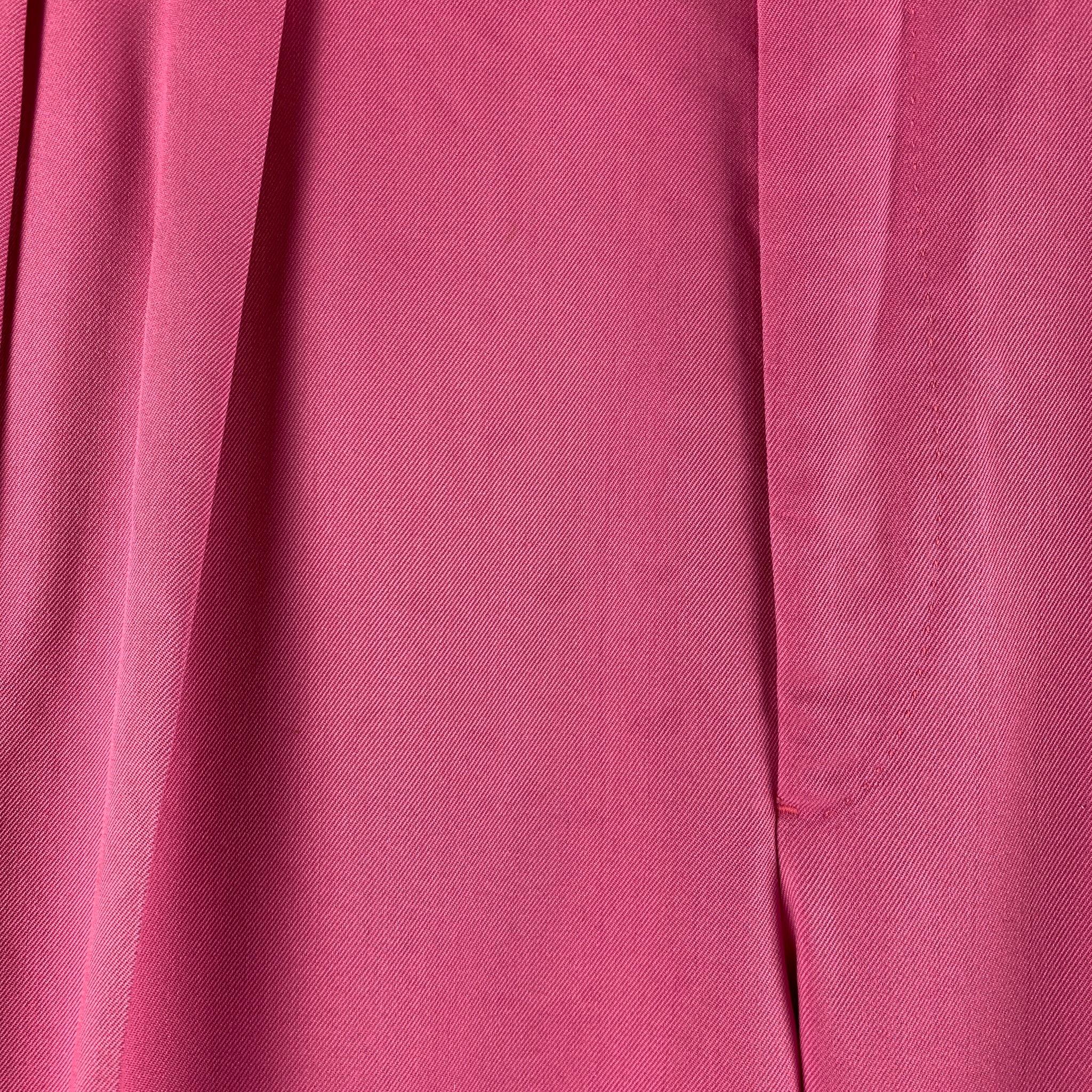 RALPH LAUREN Taille 36 - Robe plissée en soie rose en vente 2