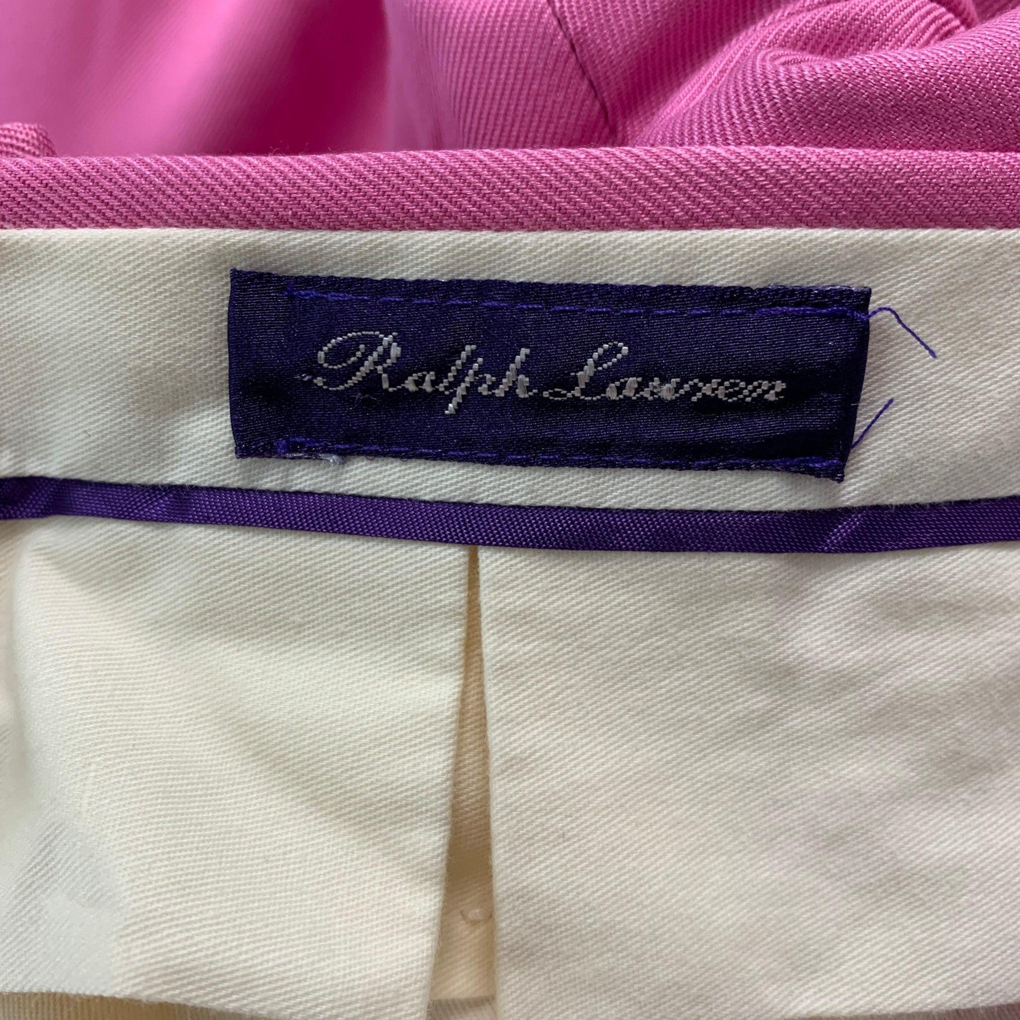 RALPH LAUREN Size 36 Pink Silk Pleated Dress Pants For Sale 4