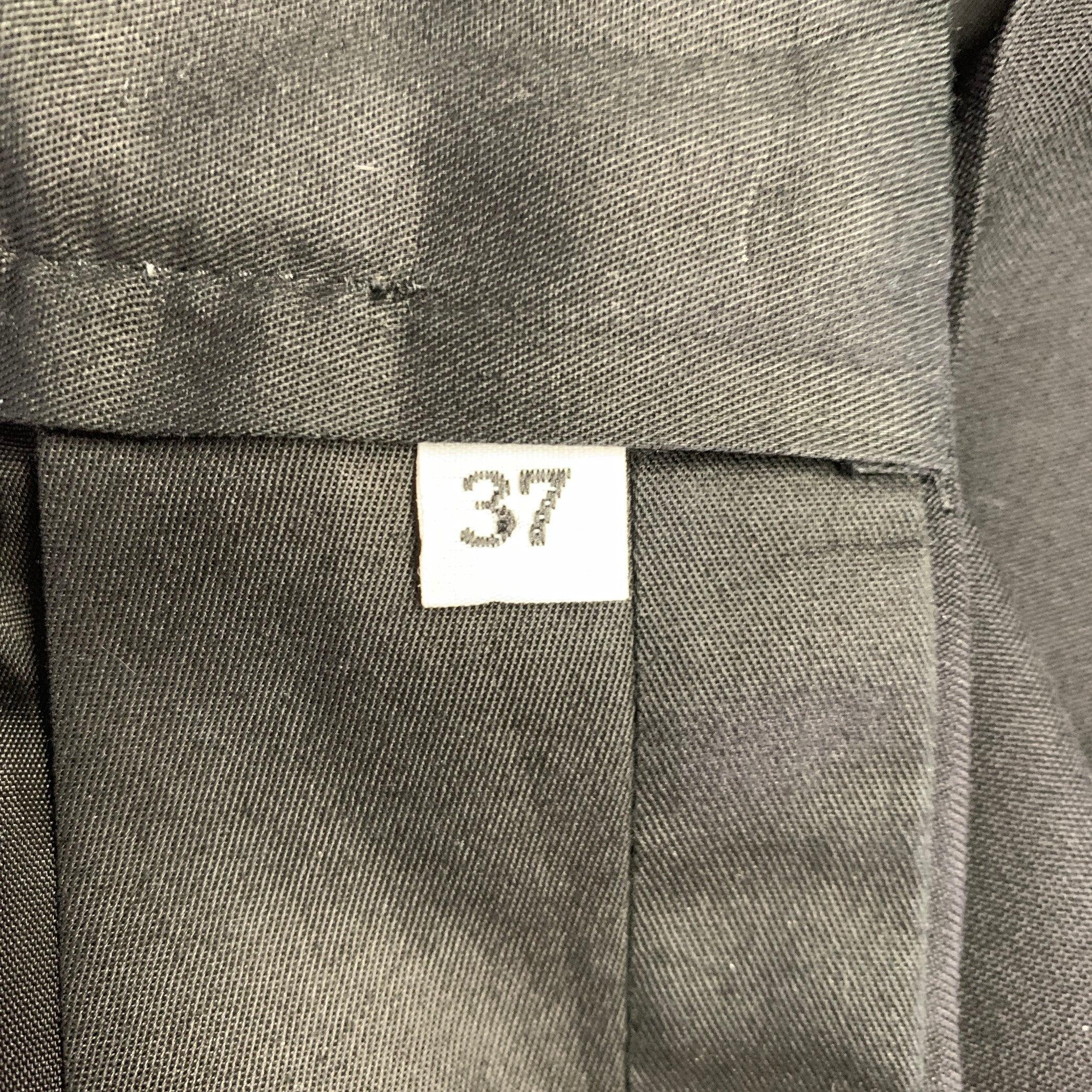 Men's RALPH LAUREN Size 37 Black Wool Tuxedo Dress Pants