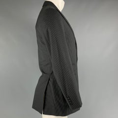 RALPH LAUREN Size 38 Black Grey Pinstripe Wool Single Breasted Sport Coat