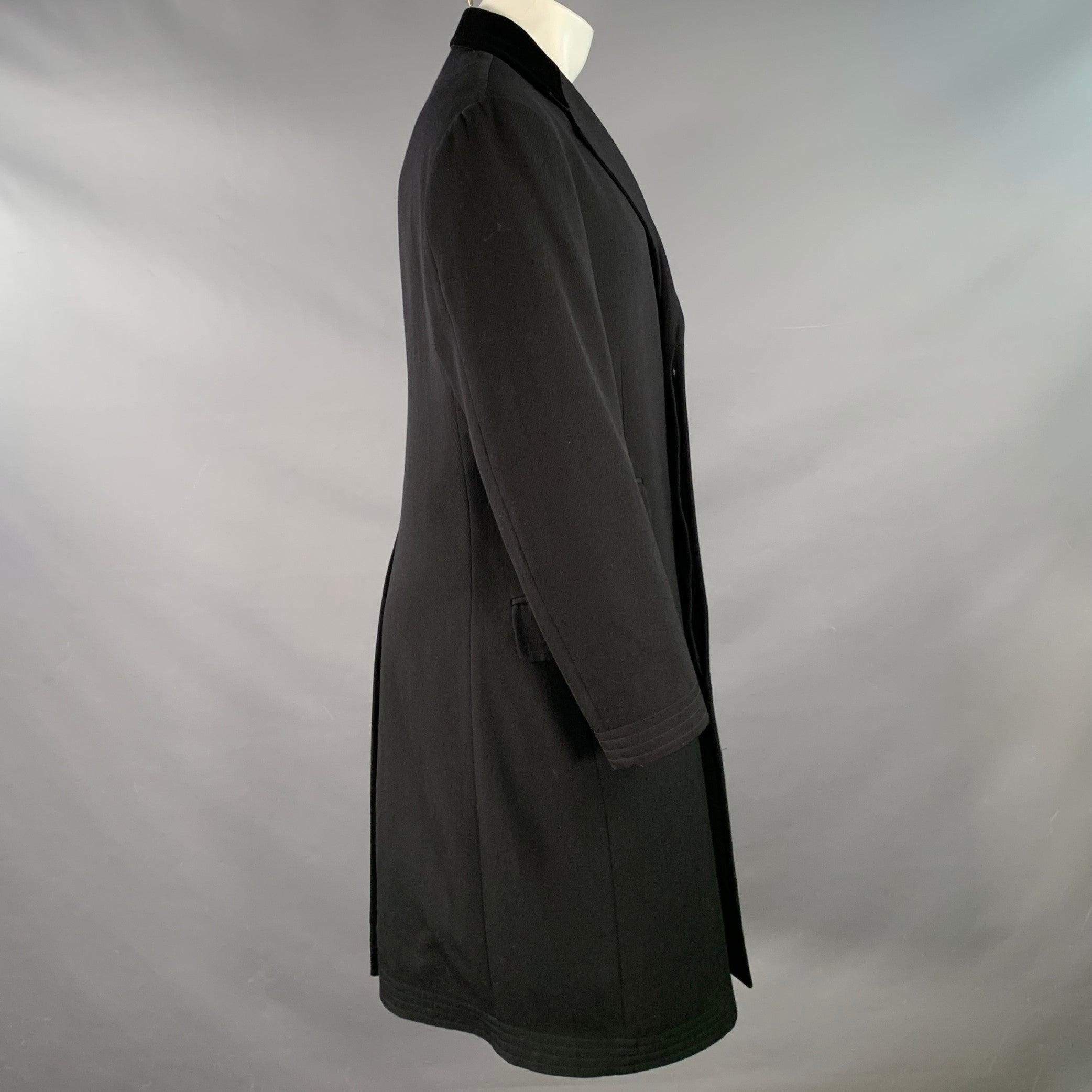 Noir RALPH LAUREN Taille 38 Laine velours noir bordé de boutons cachés à revers échancré Coates en vente