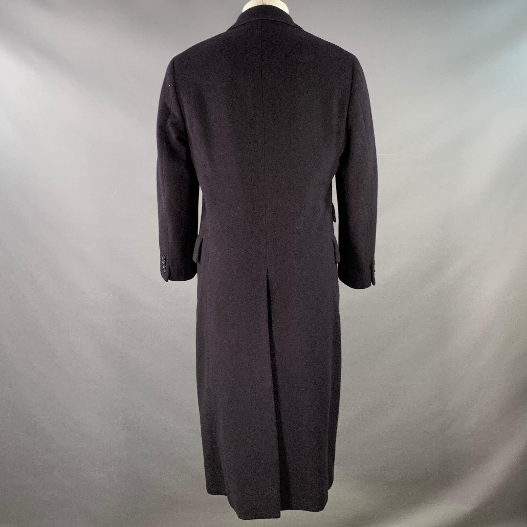 RALPH LAUREN Taille 38 Navy Cashmere Double Breasted Peak Lapel Coat Bon état - En vente à San Francisco, CA