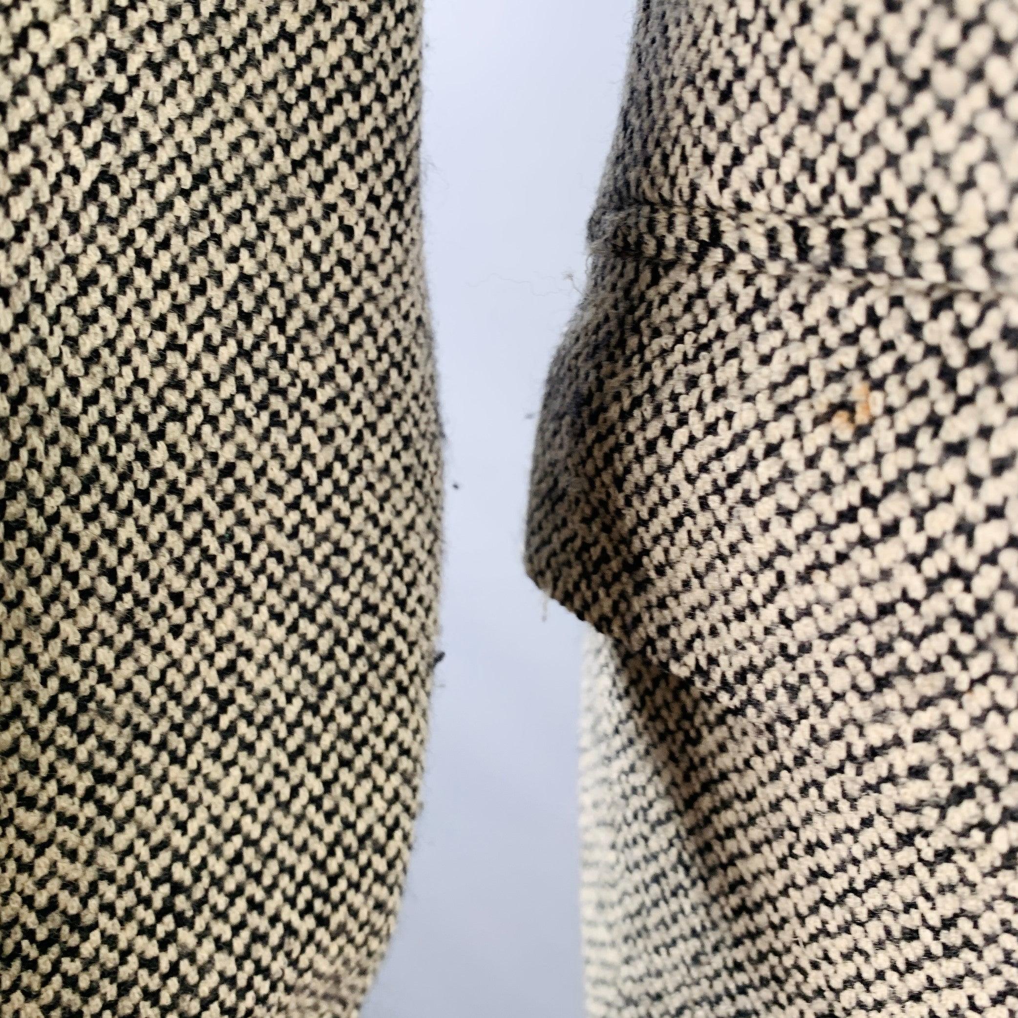 RALPH LAUREN Taille 38 Regular Costume en laine tweed noir beige à revers échancré en vente 5