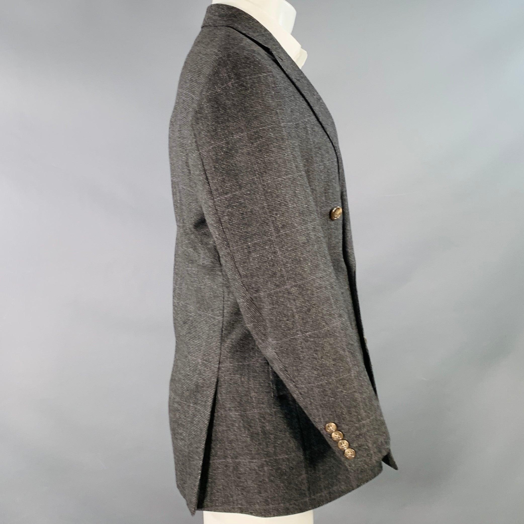 RALPH LAUREN Size 38 Regular Black Nailhead Wool Sport Coat In Good Condition For Sale In San Francisco, CA