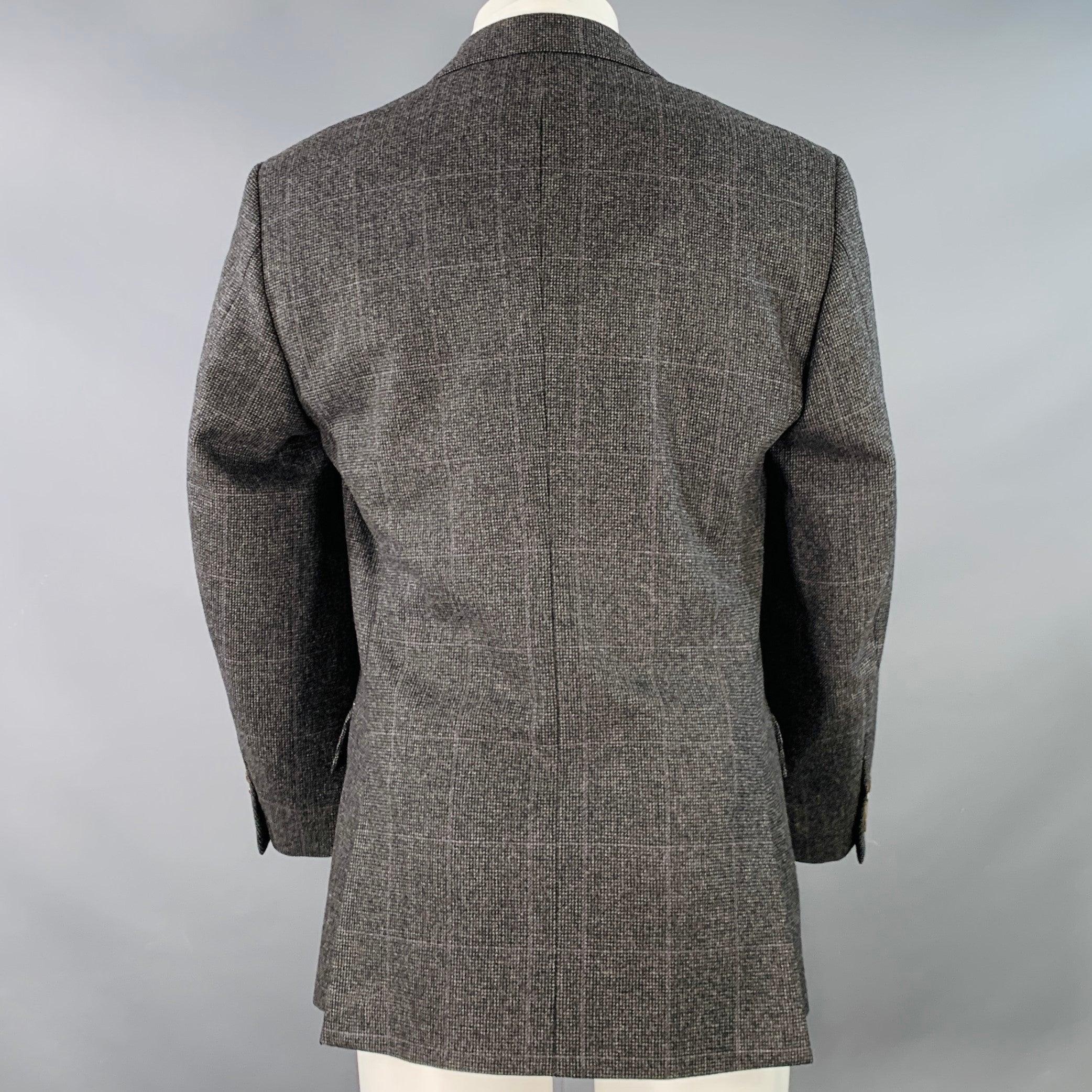 Men's RALPH LAUREN Size 38 Regular Black Nailhead Wool Sport Coat For Sale
