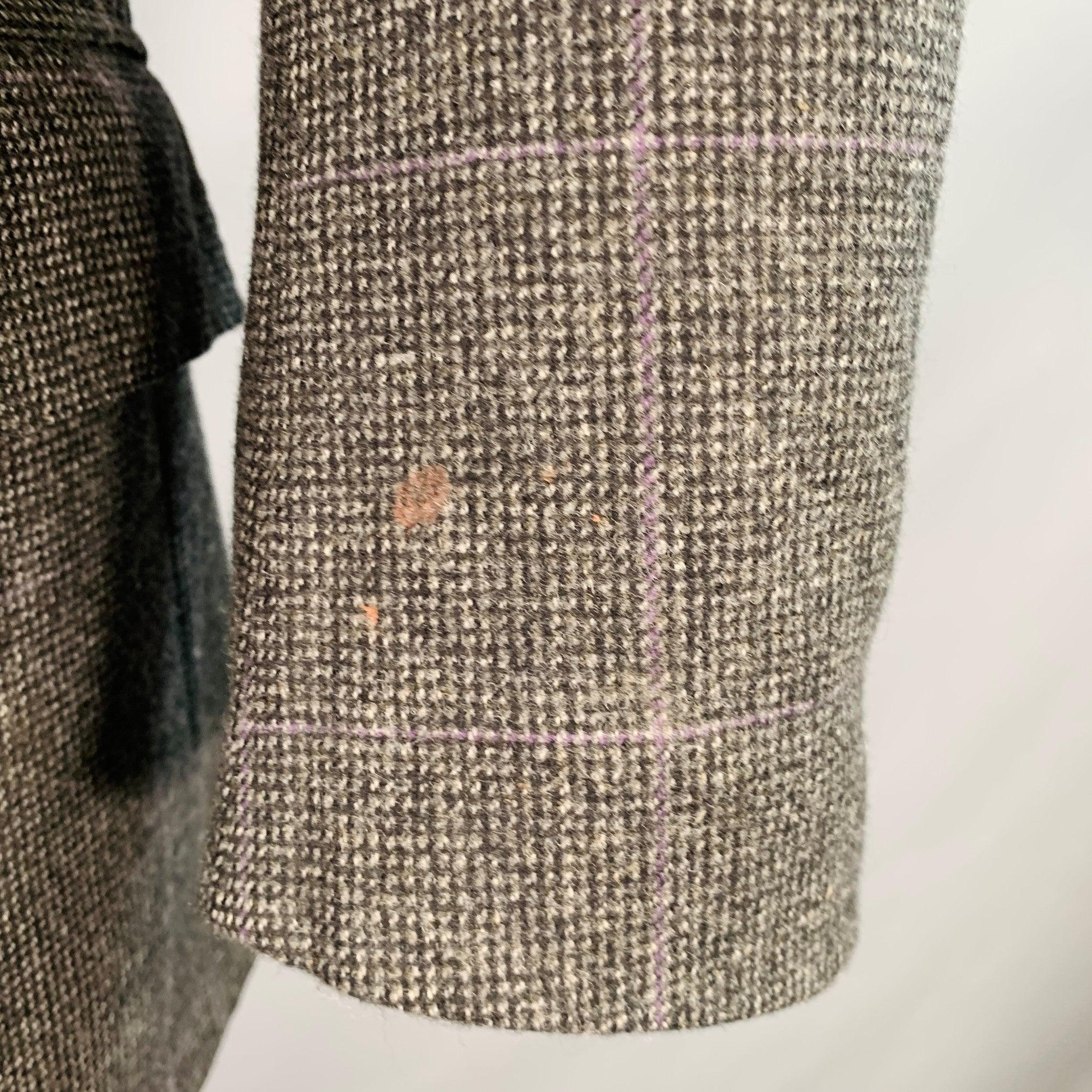RALPH LAUREN Size 38 Regular Black Nailhead Wool Sport Coat For Sale 2