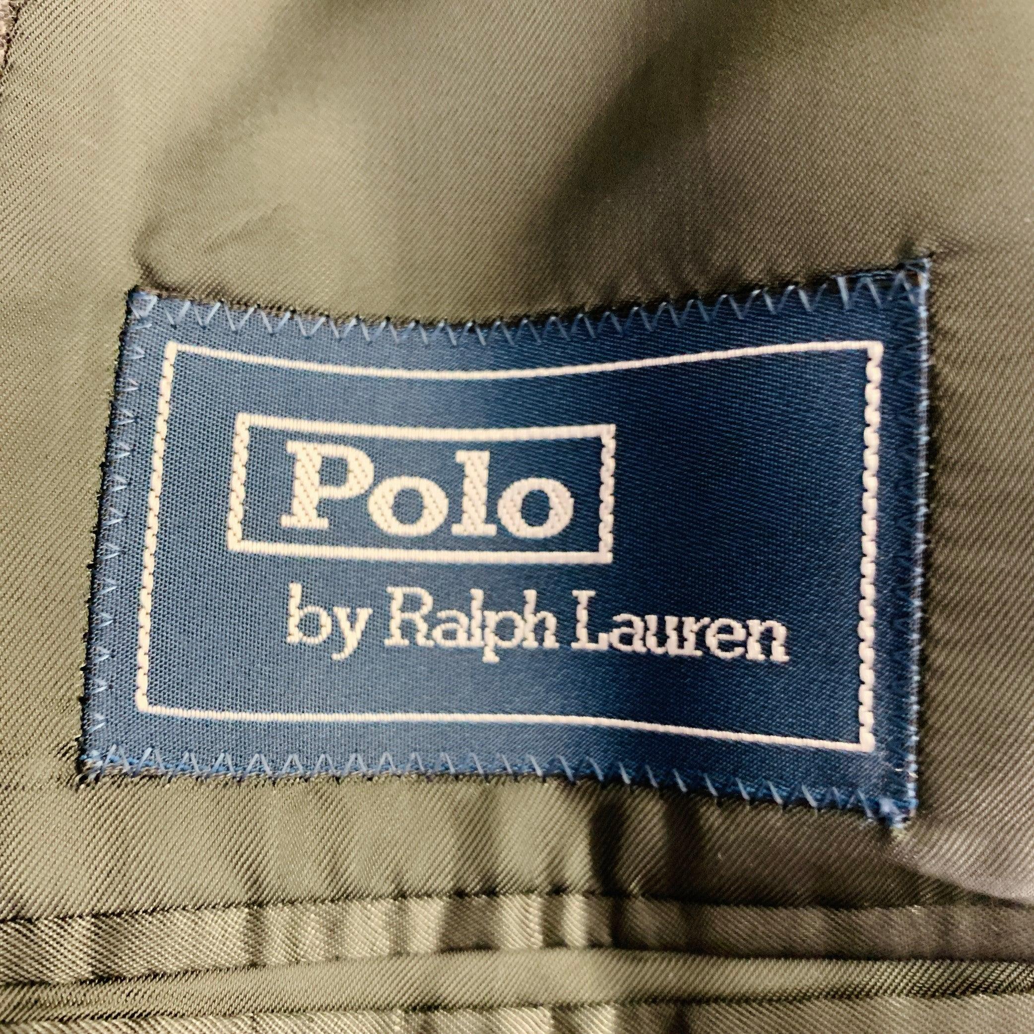 RALPH LAUREN Size 38 Regular Black Nailhead Wool Sport Coat For Sale 3