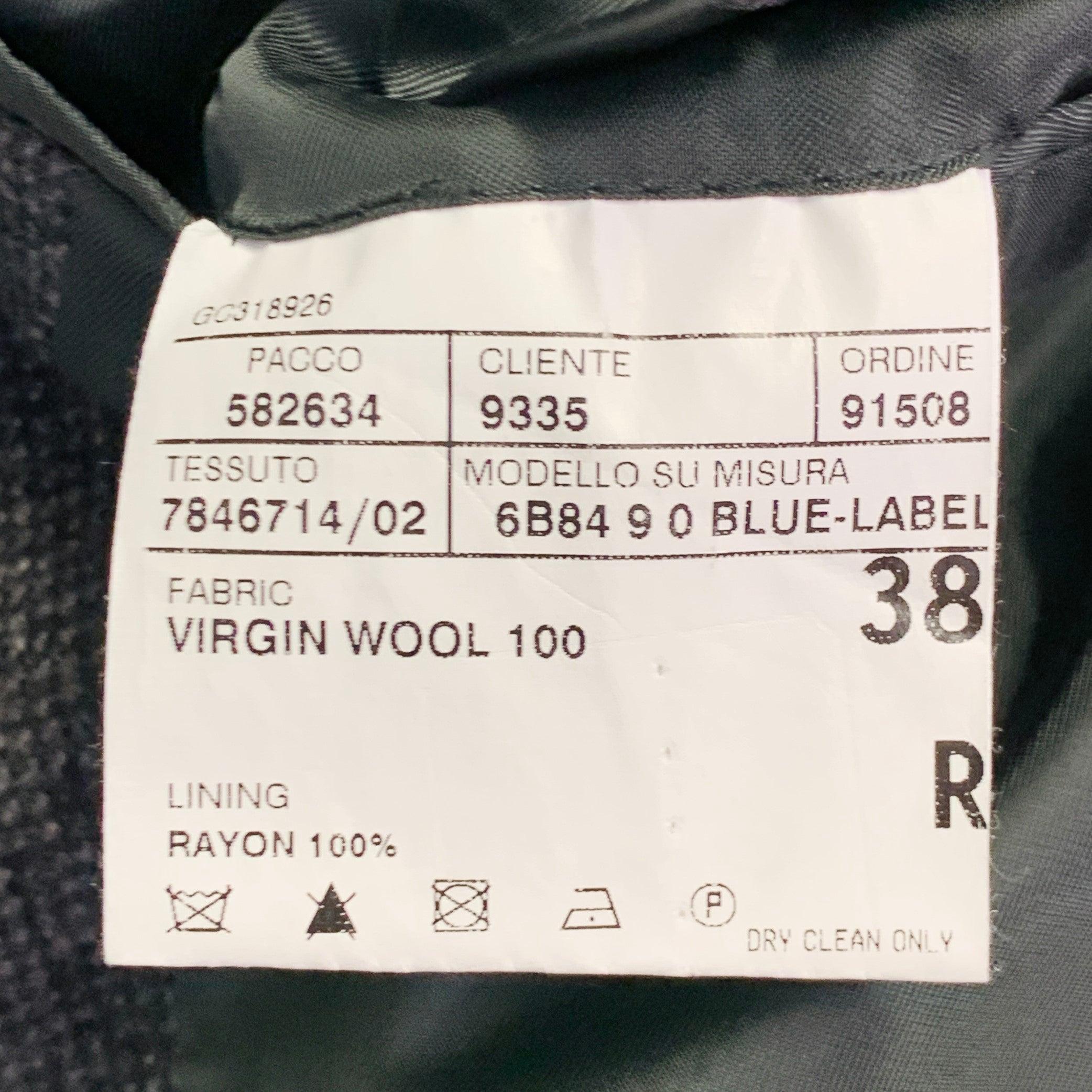 RALPH LAUREN Size 38 Regular Black Nailhead Wool Sport Coat For Sale 5