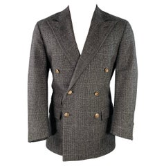 RALPH LAUREN Size 38 Regular Black Nailhead Wool Sport Coat