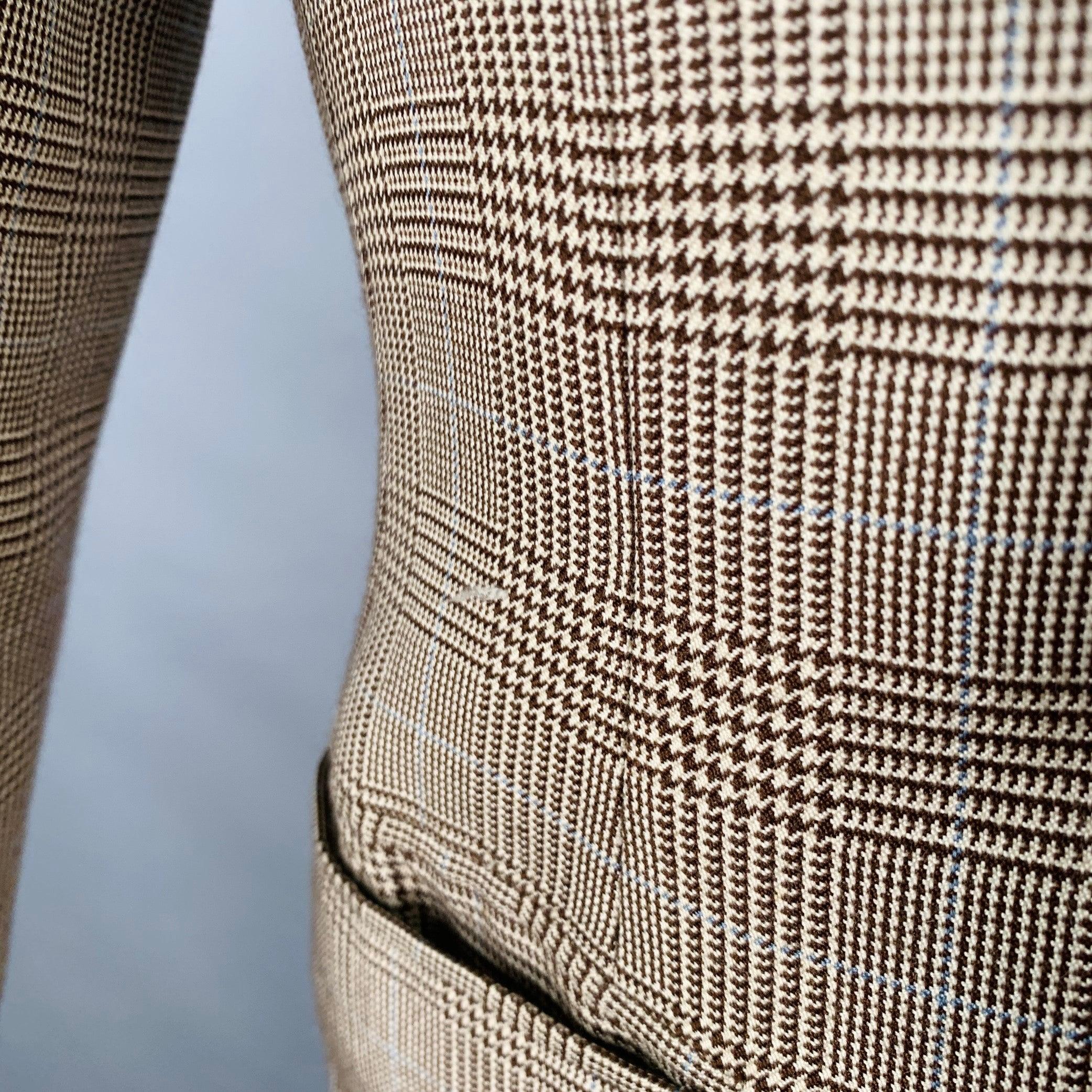 RALPH LAUREN Size 38 Regular Brown Beige Plaid Cashmere Silk Sport Coat For Sale 5