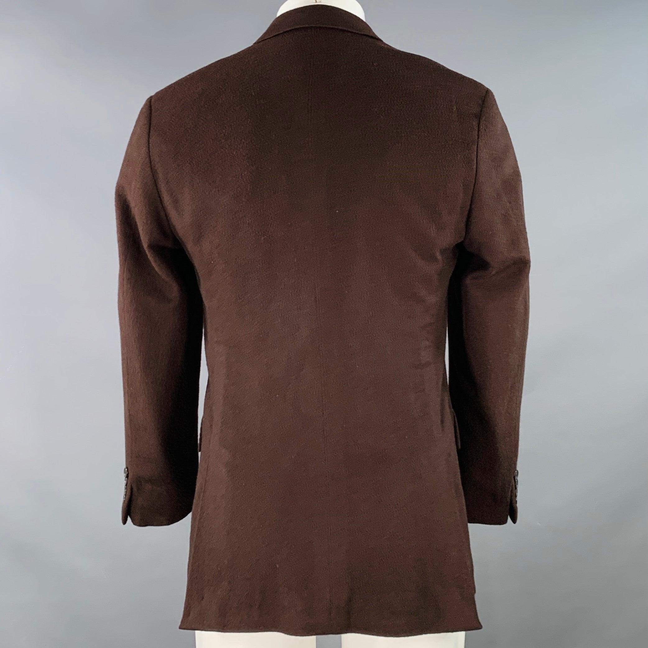 Noir Ralph Lauren Taille 38 Regular Brown Cashmere Notch Lapel Sport Coat en vente
