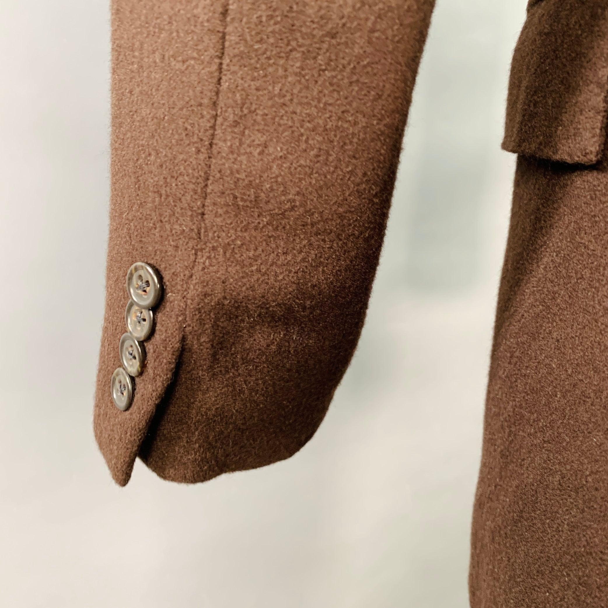 Ralph Lauren Taille 38 Regular Brown Cashmere Notch Lapel Sport Coat Excellent état - En vente à San Francisco, CA