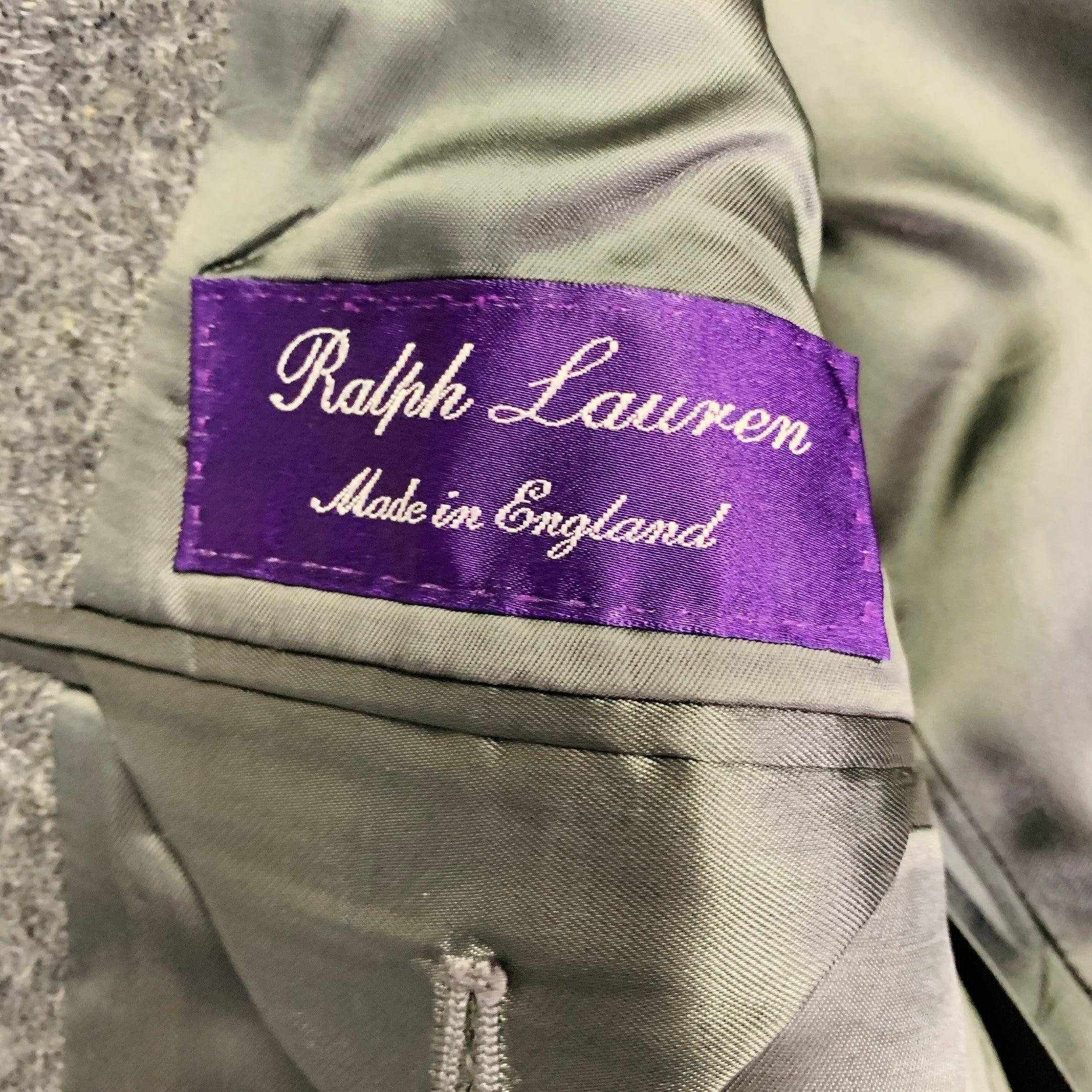 RALPH LAUREN Size 38 Regular Grey Black Heather Notch Lapel Sport Coat For Sale 3