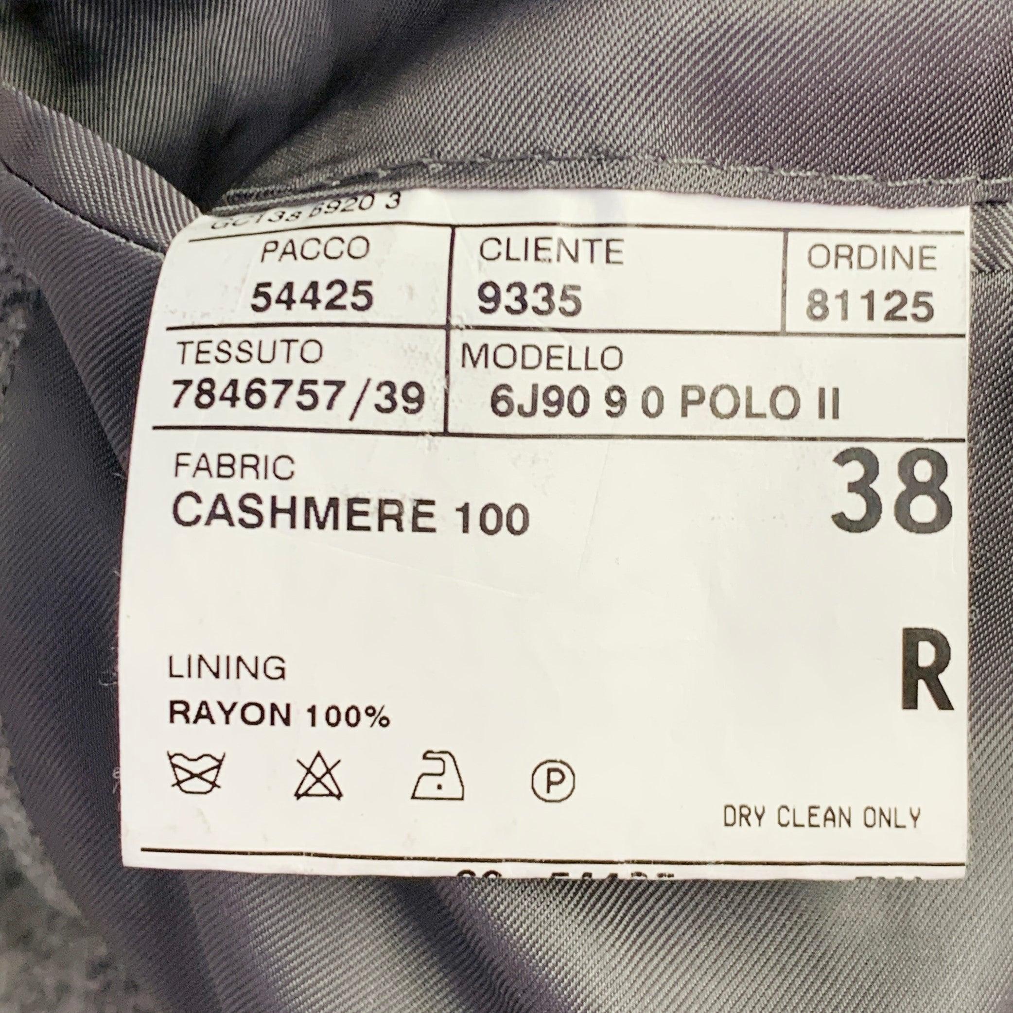 RALPH LAUREN Size 38 Regular Grey Black Window Pane Cashmere Sport Coat For Sale 3