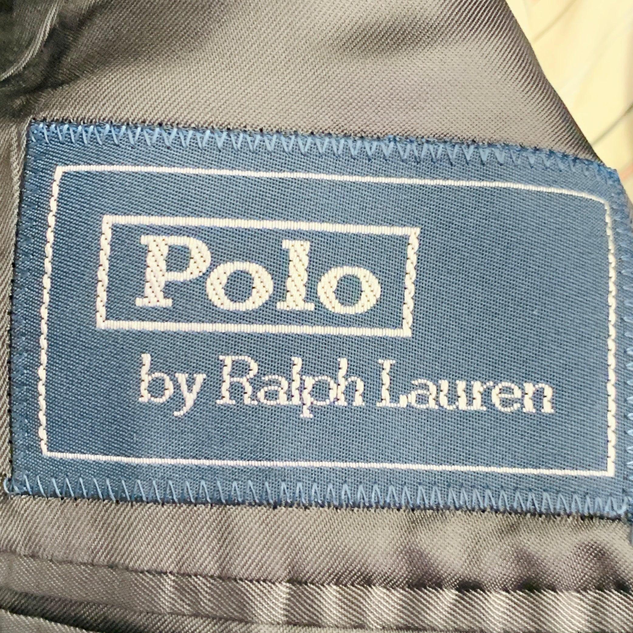 RALPH LAUREN Taille 38 Regular Grey Black Woven Wool Notch Lapel Sport Coat en vente 4