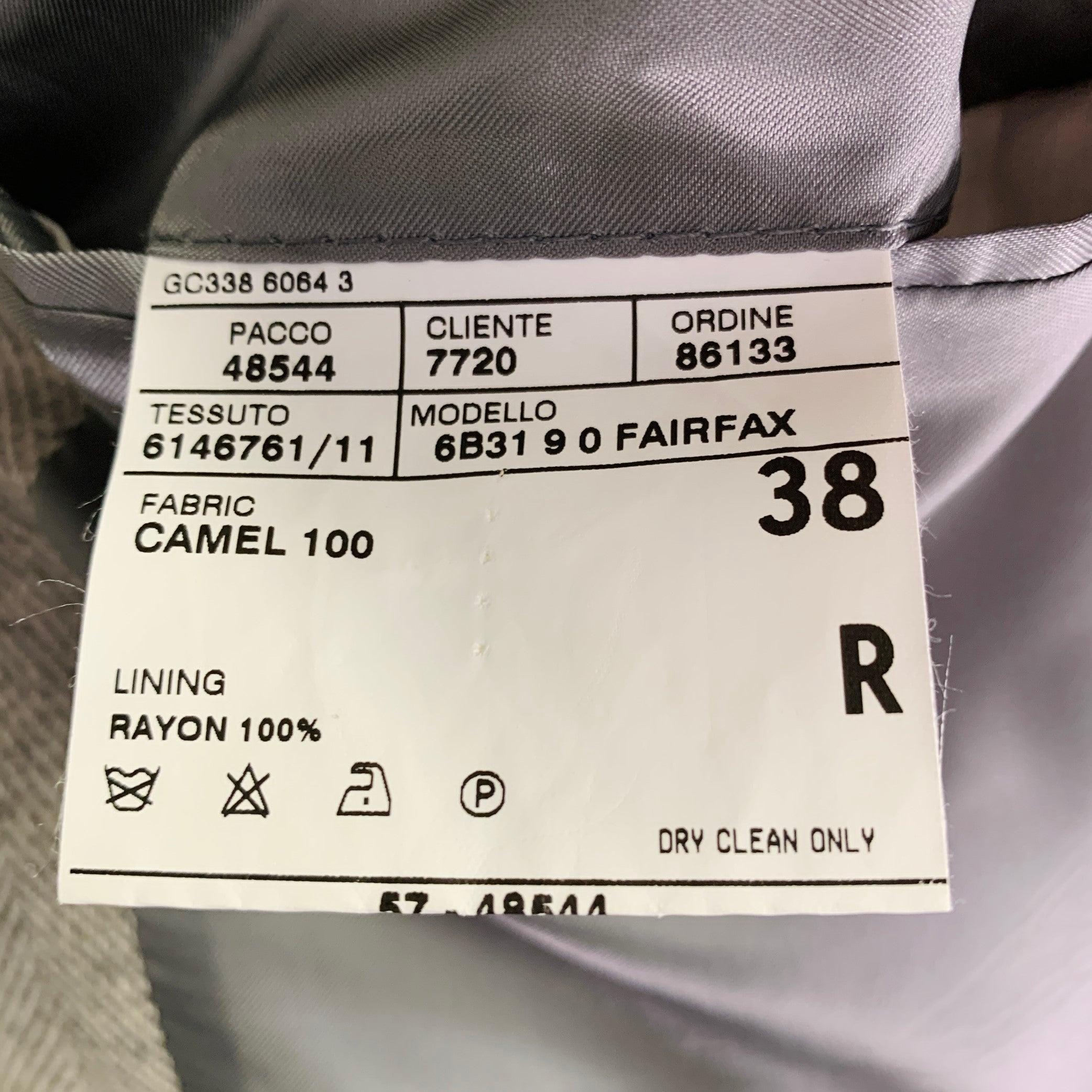 RALPH LAUREN Size 38 Regular Grey Light Grey Herringbone Camel Hair Sport Coat For Sale 5