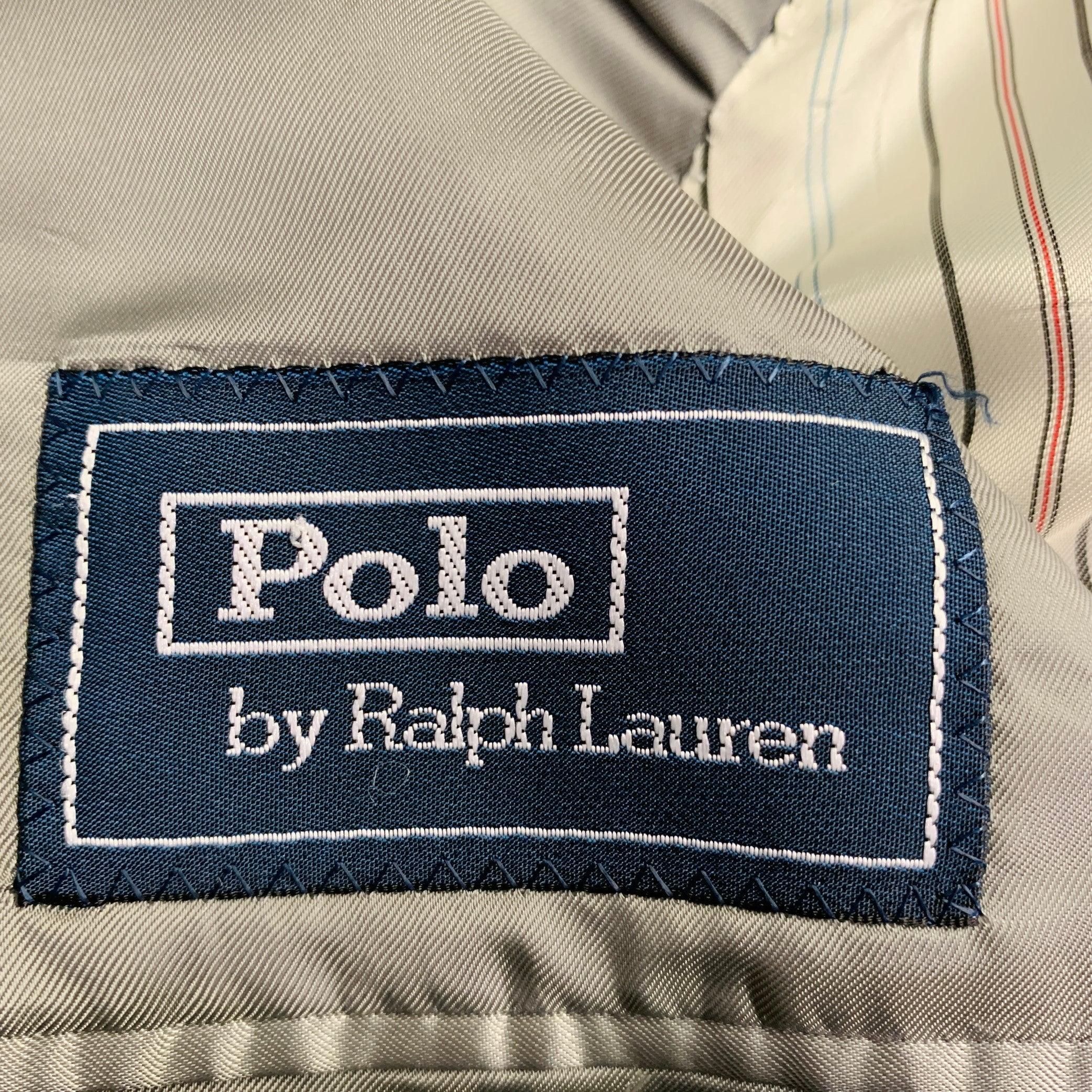 RALPH LAUREN Size 38 Regular Grey Light Grey Herringbone Camel Hair Sport Coat For Sale 3